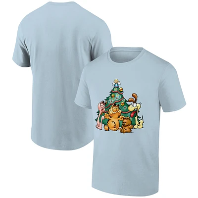 Men's Ripple Junction Light Blue Garfield  Holiday Graphic T-Shirt