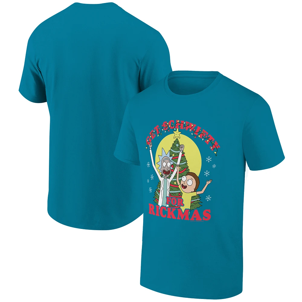 Men's Ripple Junction Turquoise Rick And Morty Holiday Graphic T-Shirt