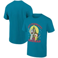 Men's Ripple Junction Turquoise Rick And Morty  Holiday Graphic T-Shirt