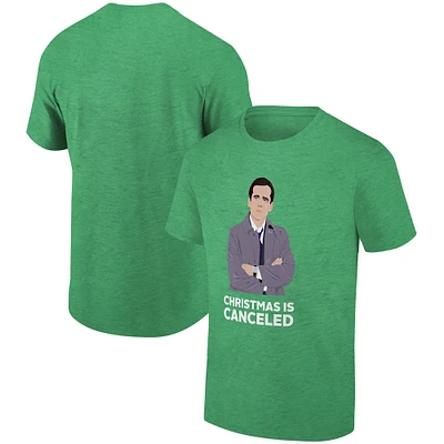 Men's Ripple Junction Heather Kelly Green The Office Christmas is Cancelled Holiday Graphic T-Shirt