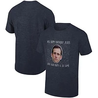 Men's Ripple Junction Heather Navy The Office Michael Scott Holiday Graphic T-Shirt