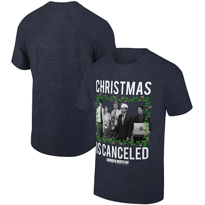 Men's Ripple Junction Heather Navy The Office Christmas is Cancelled Holiday Graphic T-Shirt