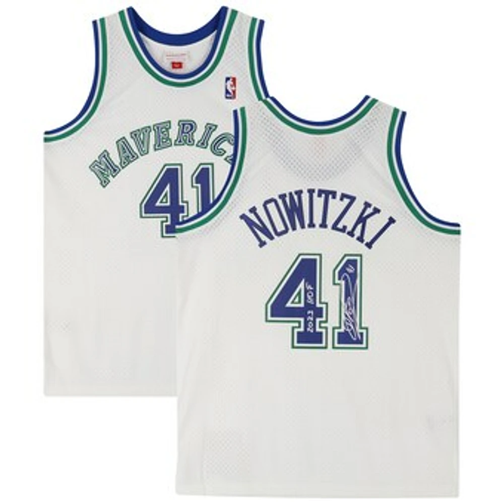 Dirk Nowitzki Dallas Mavericks Autographed Mitchell & Ness White 1998-99 Swingman Jersey with "2023 HOF" Inscription