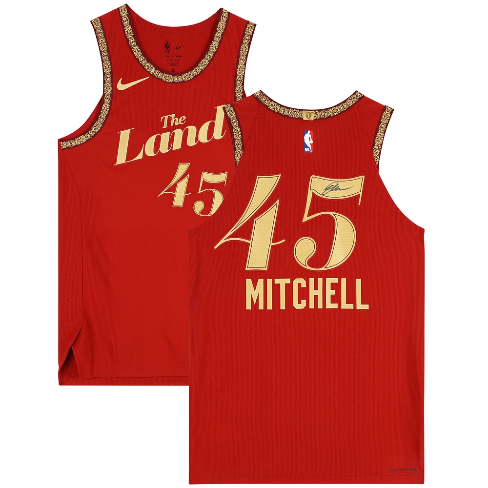 Donovan Mitchell Cleveland Cavaliers Autographed Wine Nike 2023-24 City Edition Swingman Jersey