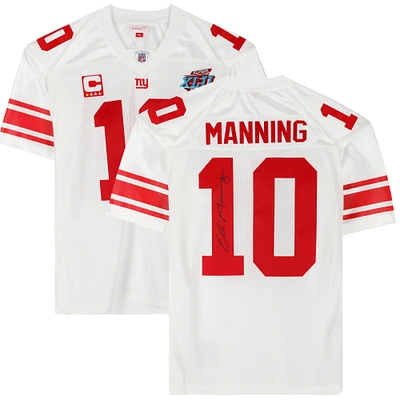 Eli Manning New York Giants Autographed Super Bowl XLII White Mitchell & Ness Authentic Jersey