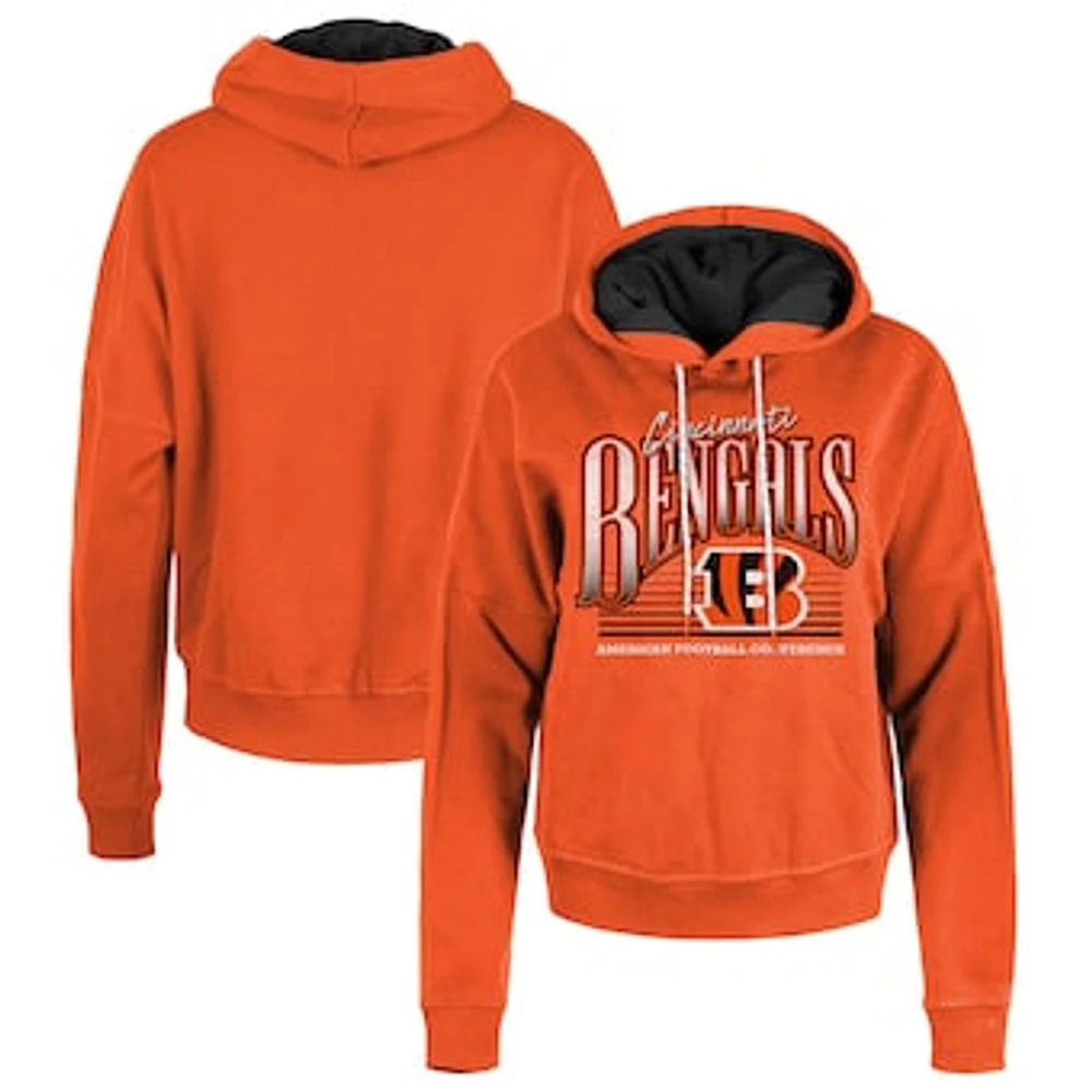 Women's New Era Orange Cincinnati Bengals Boxy Pullover Hoodie