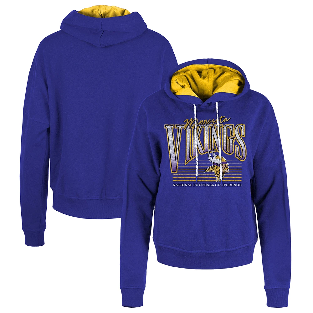 Women's New Era Purple Minnesota Vikings Boxy Pullover Hoodie