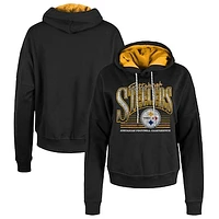 Women's New Era Black Pittsburgh Steelers Boxy Pullover Hoodie