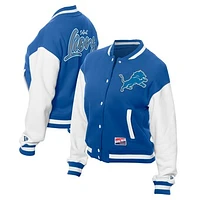 Women's New Era Blue Detroit Lions  Fleece Full-Snap Jacket