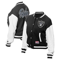 Women's New Era Black Las Vegas Raiders  Fleece Full-Snap Jacket