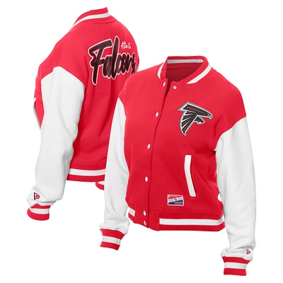 Women's New Era Red Atlanta Falcons  Fleece Full-Snap Jacket