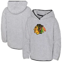 Girls Youth  Heather Gray Chicago Blackhawks Ultimate Teddy Fleece Pullover Hoodie