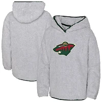 Girls Youth  Heather Gray Minnesota Wild Ultimate Teddy Fleece Pullover Hoodie