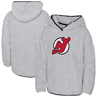 Girls Youth  Gray New Jersey Devils Ultimate Teddy Fleece Pullover Hoodie