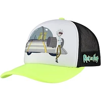 Unisex White/Neon Green Rick And Morty Graphic Foam Trucker Adjustable Hat