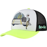 Unisex White/Neon Green Rick And Morty Graphic Foam Trucker Adjustable Hat