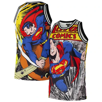 Men's Yellow Superman Graphic Basketball Jersey