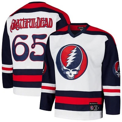 Men's White The Grateful Dead Stealie Hockey Jersey