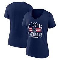 Women's Fanatics Navy St. Louis Cardinals Americana V-Neck T-Shirt