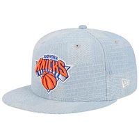 Men's New Era Denim New York Knicks Injection Denim Patchwork 9FIFTY Snapback Hat