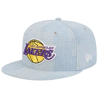 Men's New Era Denim Los Angeles Lakers Injection Denim Patchwork 9FIFTY Snapback Hat