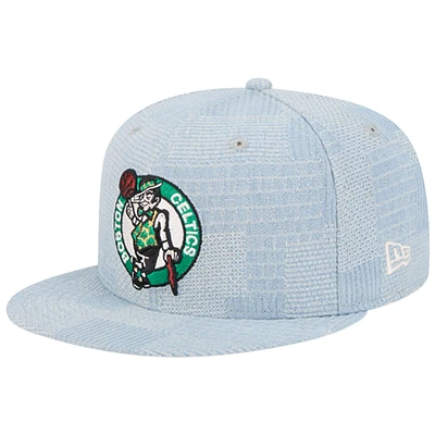 Men's New Era Denim Boston Celtics Injection Denim Patchwork 9FIFTY Snapback Hat