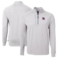 Men's Cutter & Buck Heather Buffalo Bisons Adapt Eco Knit Big Tall Quarter-Zip Pullover Top