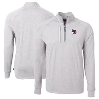 Men's Cutter & Buck Heather Buffalo Bisons Adapt Eco Knit Big Tall Quarter-Zip Pullover Top