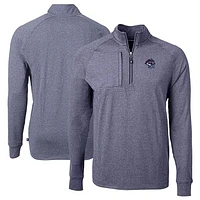 Men's Cutter & Buck  Heather Navy Binghamton Rumble Ponies Adapt Eco Knit Big Tall Quarter-Zip Pullover Top