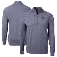Men's Cutter & Buck  Heather Navy Binghamton Rumble Ponies Adapt Eco Knit Big Tall Quarter-Zip Pullover Top