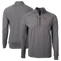 Men's Cutter & Buck Heather Norfolk Tides Adapt Eco Knit Big Tall Quarter-Zip Pullover Top