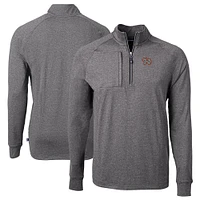 Men's Cutter & Buck Heather Norfolk Tides Adapt Eco Knit Big Tall Quarter-Zip Pullover Top
