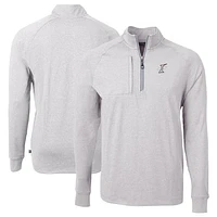 Men's Cutter & Buck  Heather Gray Albuquerque Isotopes Adapt Eco Knit Big Tall Quarter-Zip Pullover Top