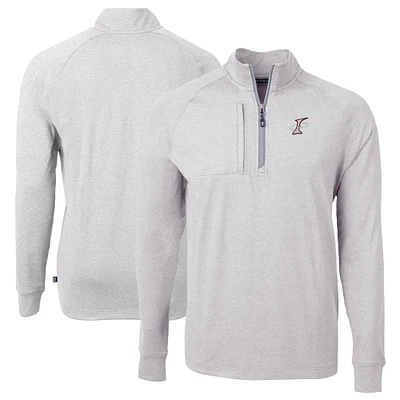 Men's Cutter & Buck  Heather Gray Albuquerque Isotopes Adapt Eco Knit Big Tall Quarter-Zip Pullover Top