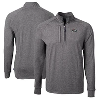 Men's Cutter & Buck  Heather Black Rocket City Trash Pandas Adapt Eco Knit Big Tall Quarter-Zip Pullover Top