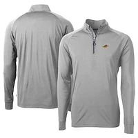 Men's Cutter & Buck  Gray Akron RubberDucks Adapt Eco Knit Stretch Recycled Big Tall Quarter-Zip Pullover Top