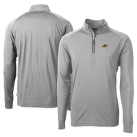 Men's Cutter & Buck  Gray Akron RubberDucks Adapt Eco Knit Stretch Recycled Big Tall Quarter-Zip Pullover Top