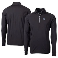 Men's Cutter & Buck  Black Lehigh Valley IronPigs Adapt Eco Knit Stretch Recycled Big Tall Quarter-Zip Pullover Top