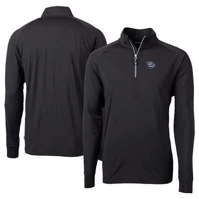 Men's Cutter & Buck  Black Lehigh Valley IronPigs Adapt Eco Knit Stretch Recycled Big Tall Quarter-Zip Pullover Top