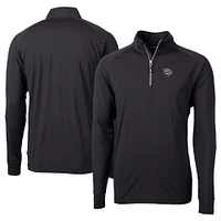 Men's Cutter & Buck  Black Lehigh Valley IronPigs Adapt Eco Knit Stretch Recycled Big Tall Quarter-Zip Pullover Top