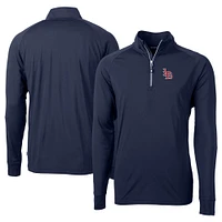 Men's Cutter & Buck  Navy Louisville Bats Adapt Eco Knit Stretch Recycled Big Tall Quarter-Zip Pullover Top