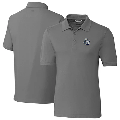 Men's Cutter & Buck Gray San Antonio Missions Big Tall DryTec Advantage Tri-Blend Pique Polo
