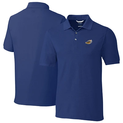 Men's Cutter & Buck Blue Akron RubberDucks Big Tall DryTec Advantage Tri-Blend Pique Polo