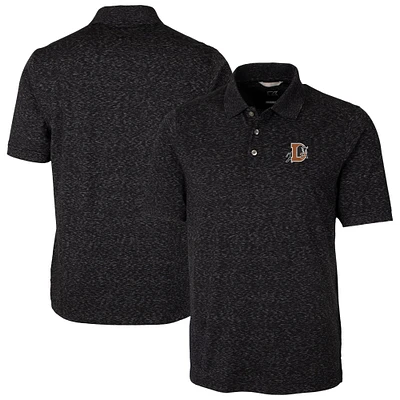 Men's Cutter & Buck Black Durham Bulls Big Tall DryTec Advantage Tri-Blend Space Dye Polo