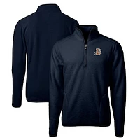 Men's Cutter & Buck Navy Durham Bulls Big Tall Cascade Eco Sherpa Fleece Quarter-Zip Pullover Jacket