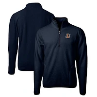 Men's Cutter & Buck Navy Durham Bulls Big Tall Cascade Eco Sherpa Fleece Quarter-Zip Pullover Jacket