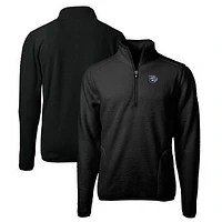 Men's Cutter & Buck Black Lehigh Valley IronPigs Big Tall Cascade Eco Sherpa Fleece Quarter-Zip Pullover Jacket