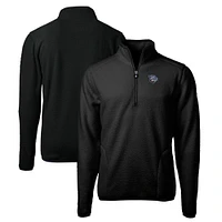 Men's Cutter & Buck Black Lehigh Valley IronPigs Big Tall Cascade Eco Sherpa Fleece Quarter-Zip Pullover Jacket