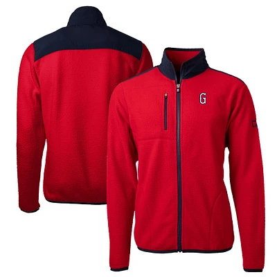 Men's Cutter & Buck Navy Greenville Drive Big Tall Cascade Eco Sherpa Fleece Full-Zip Jacket