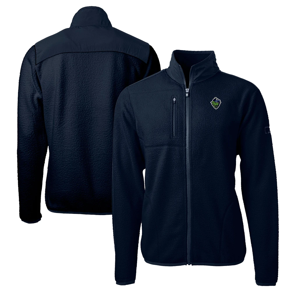 Men's Cutter & Buck /Navy Hillsboro Hops Big Tall Cascade Eco Sherpa Fleece Full-Zip Jacket